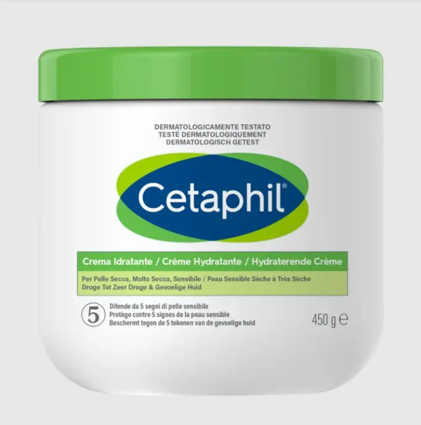 Pot de Cetaphil Crème Hydratante 450g pour peau sèche disponible au Maroc